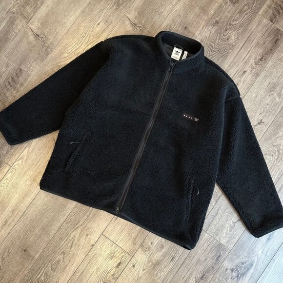 Adidas Originals Men's Black Reclaim Sherpa Jacket - Size XXL / 2XL - Picture 1 of 9